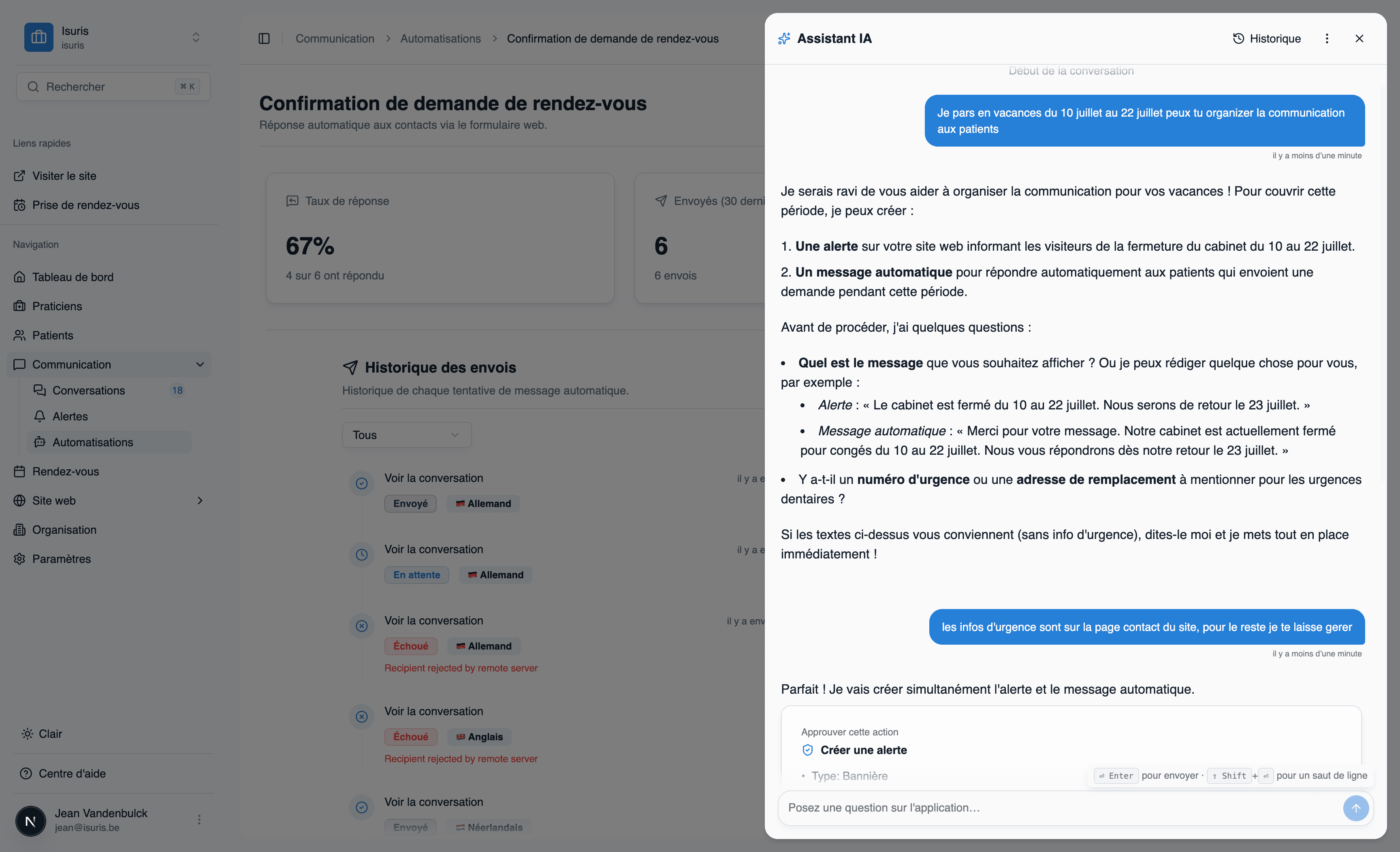 Assistant IA intégré